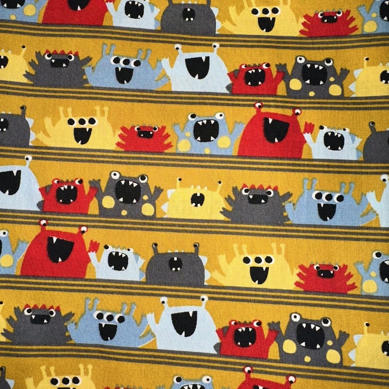 Monster Organic Cotton Shower Curtain, washable