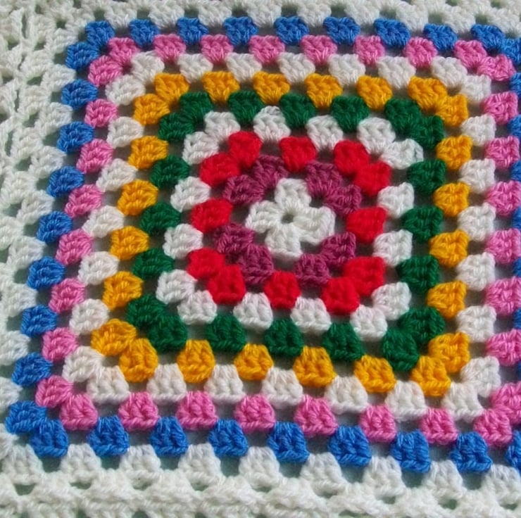 Large granny square design crochet blanket Folksy