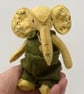 Elephant, hand sewn and dressed embroidered elephant, collectable artist bear - Image 2