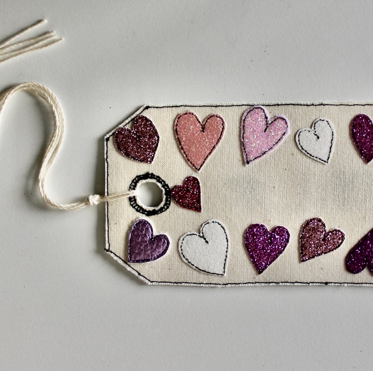 'With love' Handmade Fabric Gift Tag Folksy