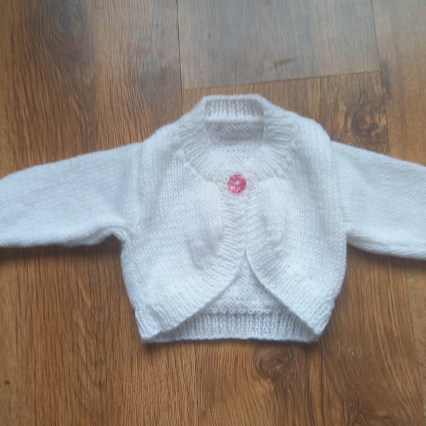 Hand knitted baby girls cardigan