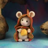 Downland Mouse 'Mariya' with cheese OOAK Sculpt Ann Galvin