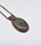 Wire Woven Silver Sheen Obsidian and Copper Gothic Pendant - Image 2
