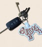Bulldog Keyring - Embroidered Dog Word Art Bag Charm - Image 2
