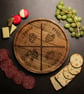Round Charcuterie Board - Serving Platter for Cheese, Meat & Fruit