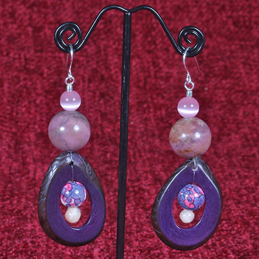 Purple-Cats Earrings.