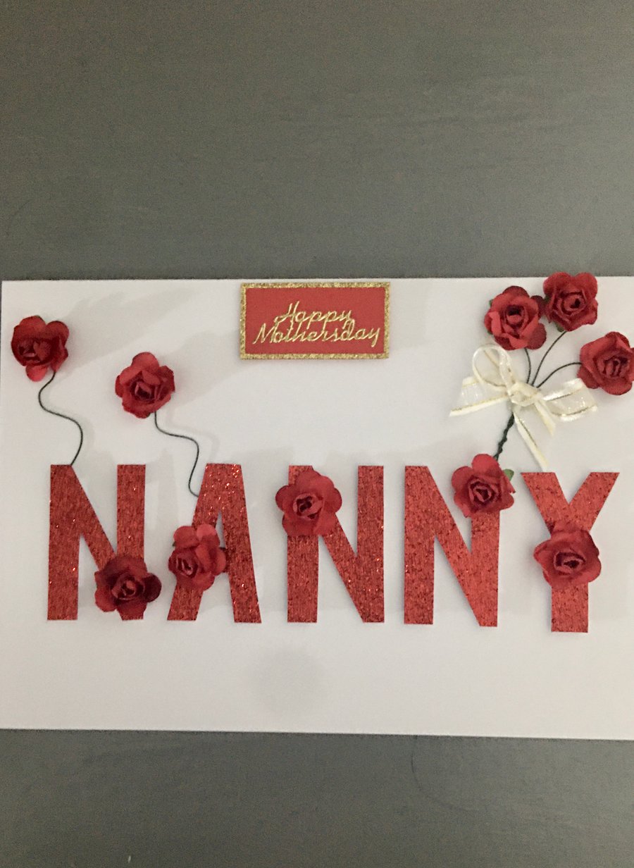 Paper roses card for Nanny