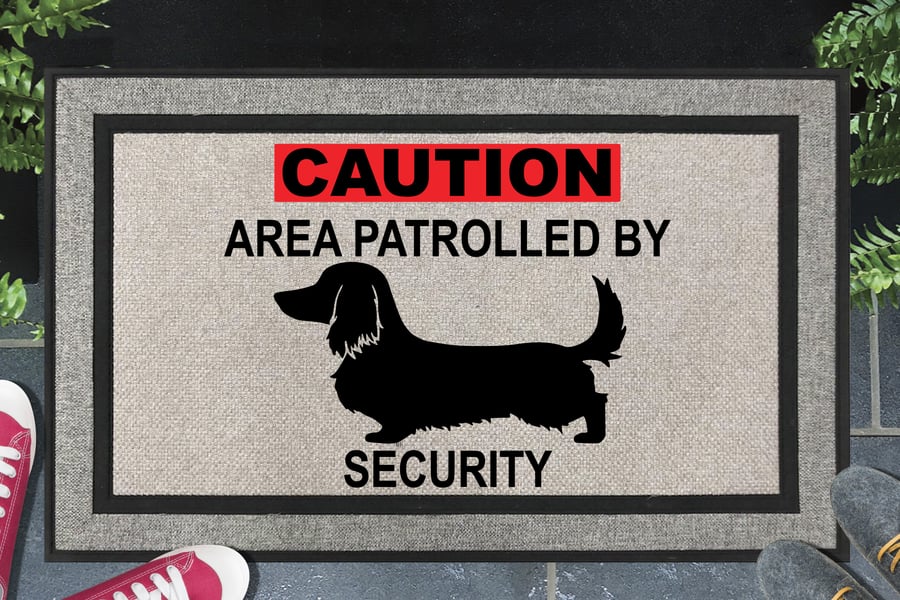 Dachshund Security Door Mat - All Weather Doormat - 45x70cm 