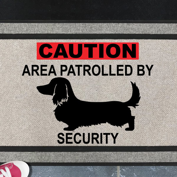 Dachshund Security Door Mat - All Weather Doormat - 45x70cm 