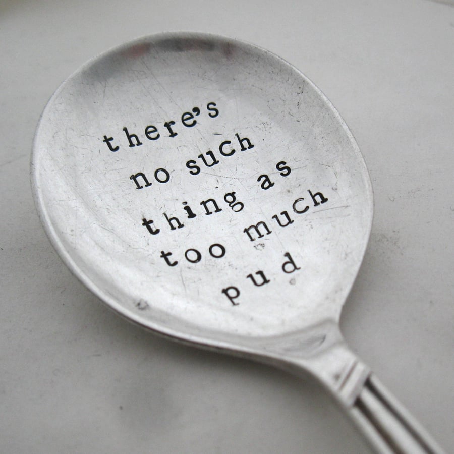 Festive Pudding Spoon, There's no such thing as too much pud
