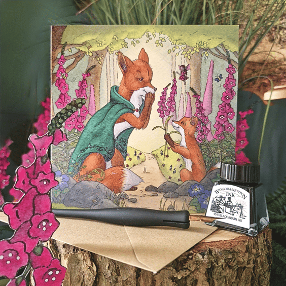 Pack of 3 Whimsical Greeting Cards with Poem - Finn's Gift of Gloves