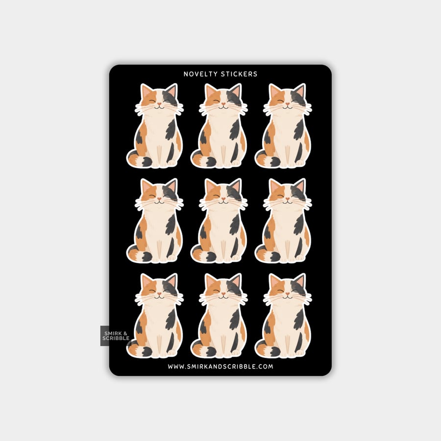Funny Vinyl Sticker Sheet For Adults - Cute Cat