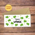 Wonga Personalised Money Wallet Card - cash gift envelope
