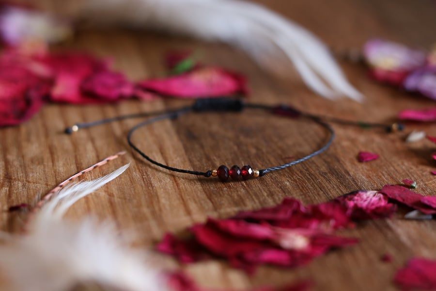 Garnet Intention Bracelet Deep Energy and Strength