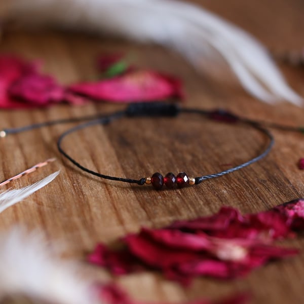 Garnet Intention Bracelet Deep Energy and Strength