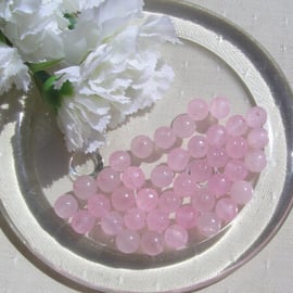 50 Rose Quartz 8mm Round Loose Beads - Free UK Postage