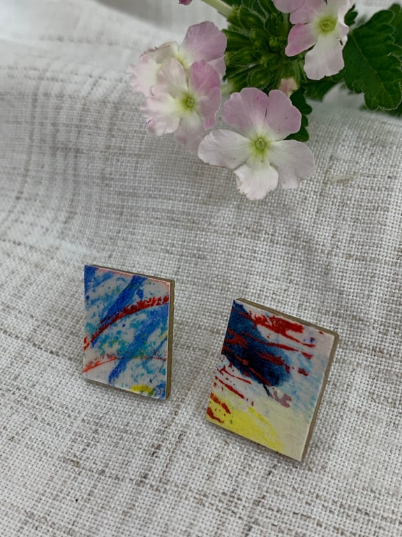 Stainless steel post earrings 