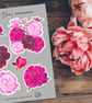 Peony Blooms Printable Sticker Sheet PDF Digital Product