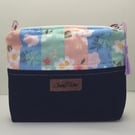 Denim and Patchwork makeup bag.