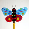 Fused Glass Butterfly on a Stake