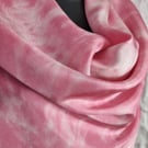 Pure Silk Large Square Scarf in Pink and White