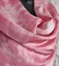 Pure Silk Large Square Scarf in Pink and White