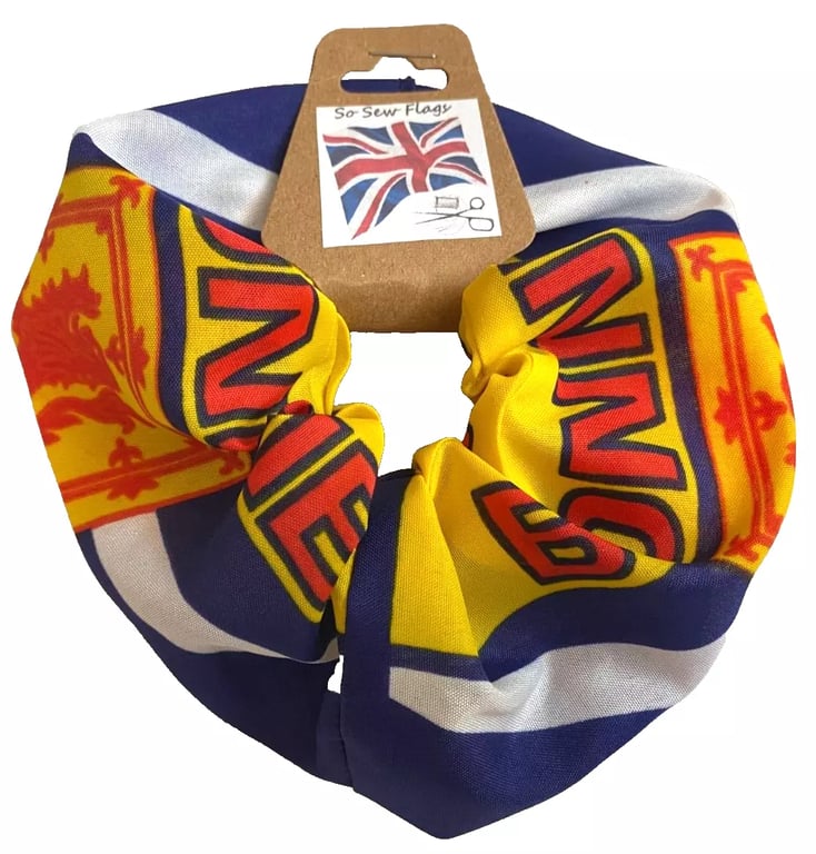 Bonnie Scotland Scottish Flag Hair Scrunchie Scrunchies Accessory Band Elastic