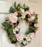 Handmade Blush Rose Door Wreath - Artificial Floral Wreath - Image 2
