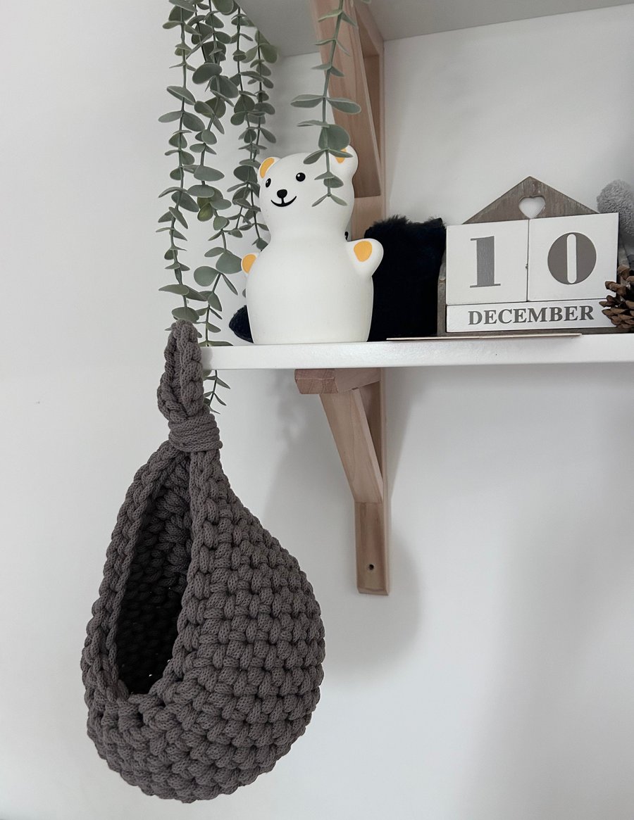 Hanging Crochet Basket. Various colours