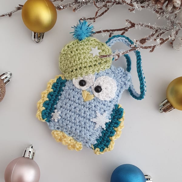 Crochet Winter Owl Bauble