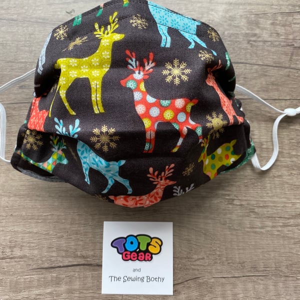 Colourful Reindeer Christmas Mask Face Mask