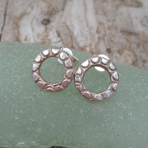 Seconds Sterling Silver Hoop Stud Earrings (ERSSSTHP9) - UK Free Post