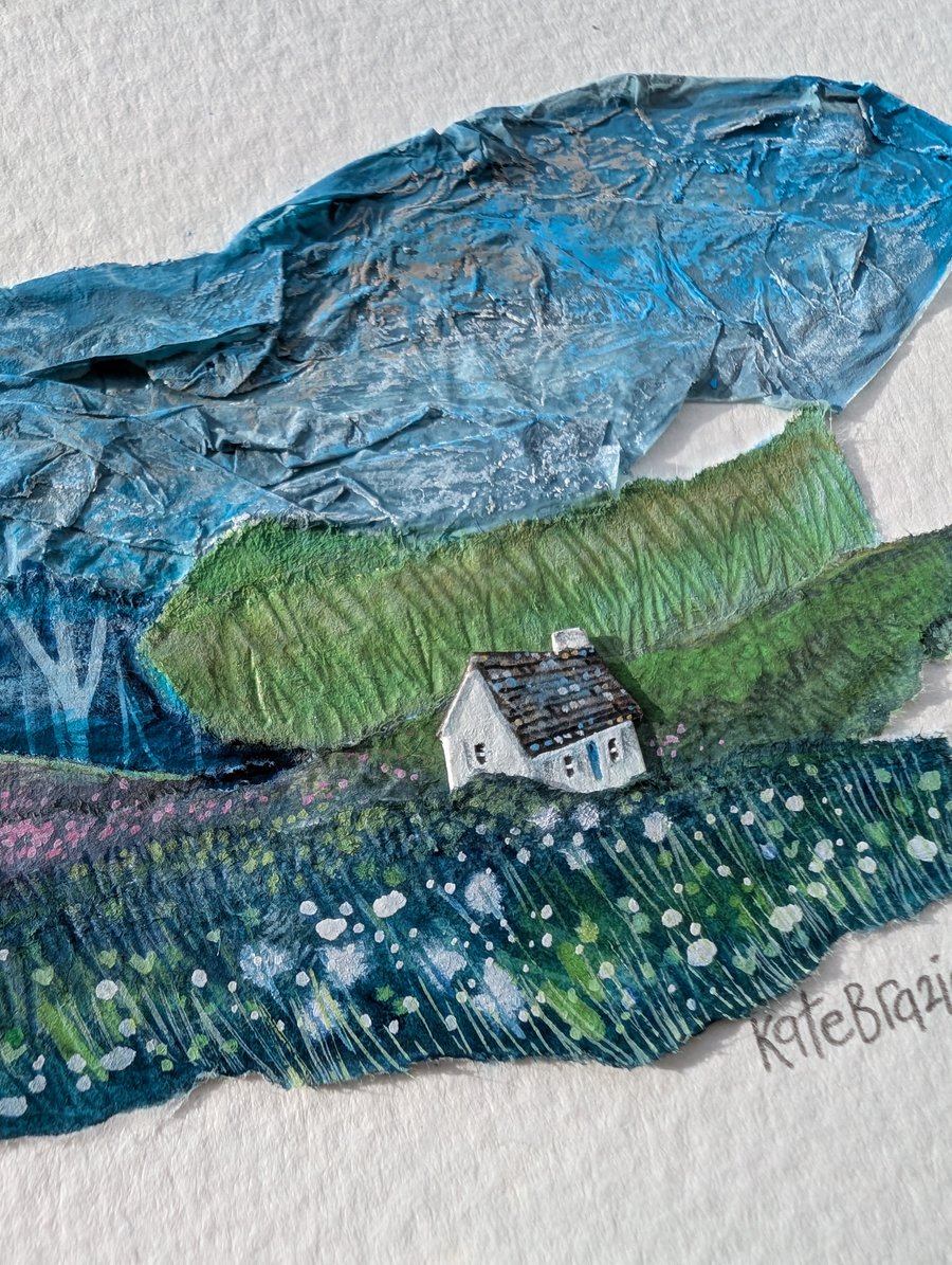 Solitude - Original collage. A4 Mounted