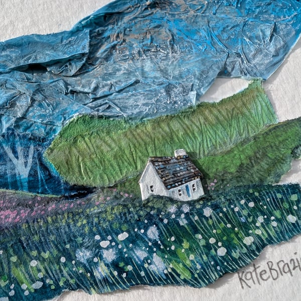 Solitude - Original collage. A4 Mounted