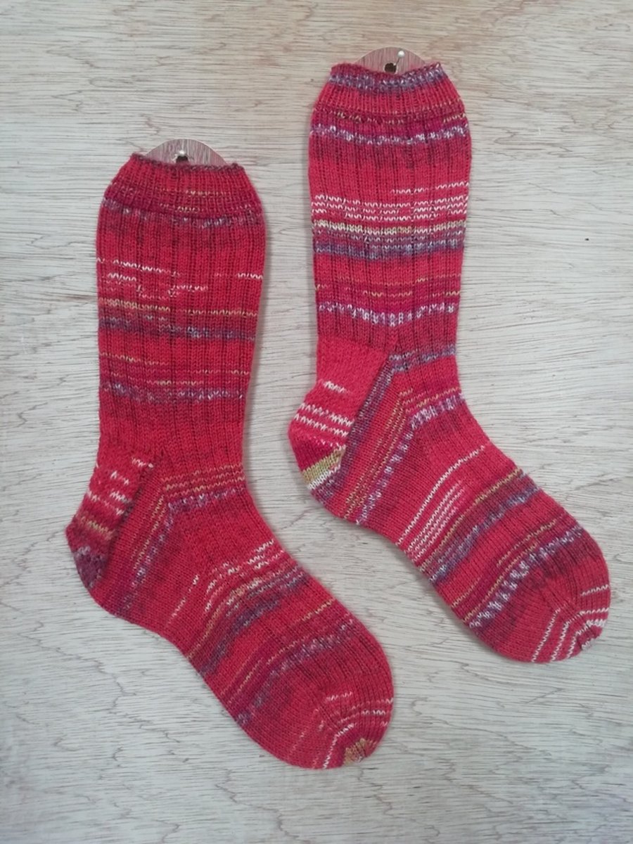Hand knitted socks , LARGE, size 9-11