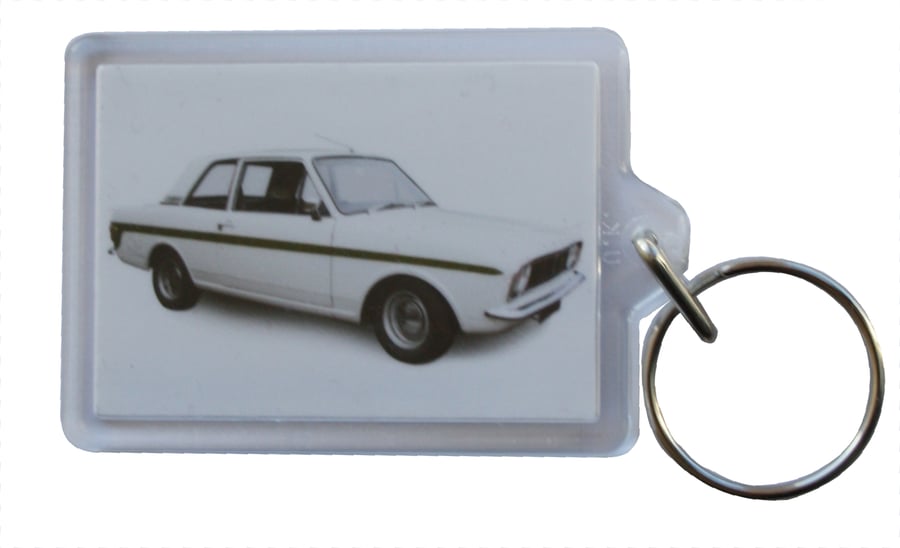 Ford Lotus Cortina Mk2 1969- Keyring with 50x35mm Insert - Classic Car Fan