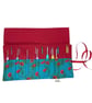 Crochet hook case with red floral poppies , Ergonomic hook organiser, roll up  - Image 1
