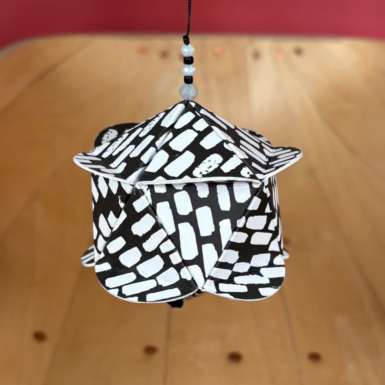 Black and White Geometric Bauble 