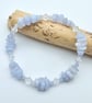 Blue Lace Agate & Swarovski Crystal Bracelet,  Gemstone Jewellery Gifts For Her