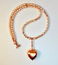 Freshwater Pearl Necklace, Copper Heart & Swarovski Crystals - Handmade In Devon - Image 5