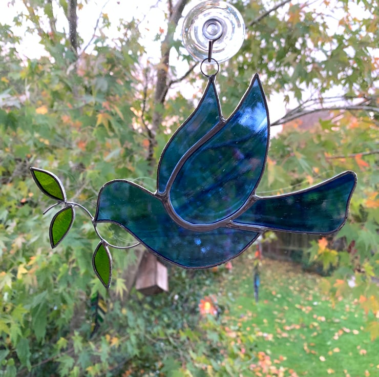 Stained Glass Peace Dove Suncatcher - Handmade ... - Folksy