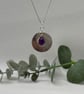 Silver disc pendant with amethyst - Image 3