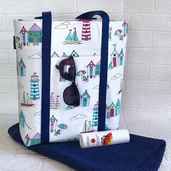 Beach bag, large tote bag, shoulder bag, picnic bag 