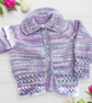 Hand knitted baby smocked cardigan and hat 0 - 6 months   - Image 2