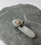 Silver and square brown sapphire ring U.K. size M - Image 5