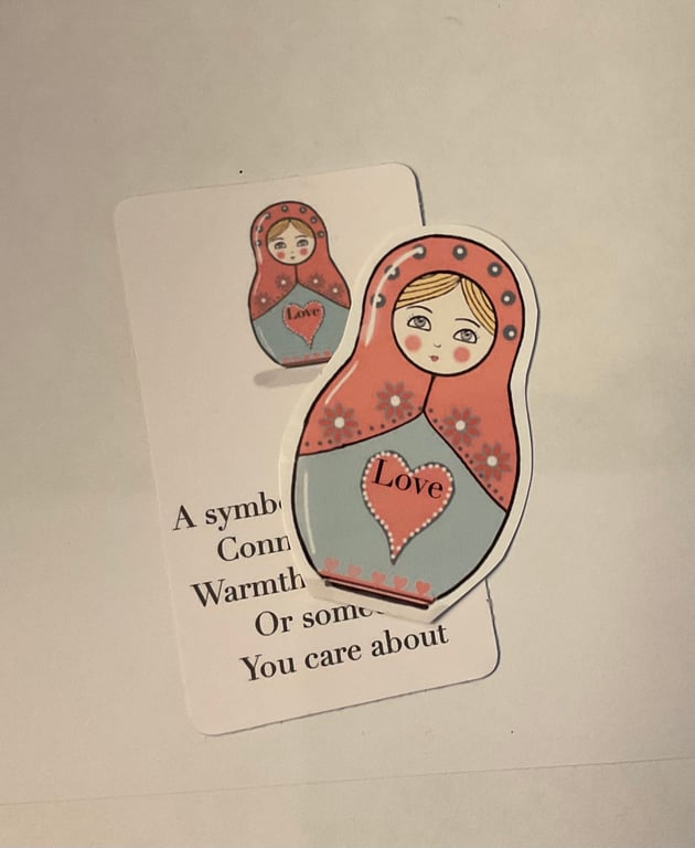 Russian doll sticker love from the values collection 