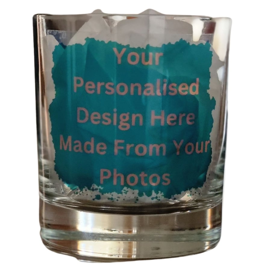 Personalised Scented Candle In Glass From Your Photographs Plant Wax Gift