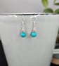 Small round Turquoise and Sterling Silver Earrings - Image 3