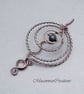 Antique Copper Spiral bun cage ,Chrysocolla Azurite hair bun holder, hair bun  - Image 3