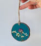 Real Pressed Flower Hand Painted Wood Slice Hanging Decoration - Image 6